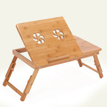 Load image into Gallery viewer, Folding Portable Bamboo Laptop Table Adjustable Computer Desk Sofa Bed Laptop Table With Cooling Fan Notebook Laptop Bed Table