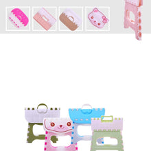 Load image into Gallery viewer, Folding Step Stool Lightweight Step Stool Mini Cartoon Safe Stool for Kitchen, Bathroom, Bedroom, Kids or Adults