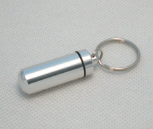 Load image into Gallery viewer, Free shipping 10pcs/lot Mix 6 colors Aluminium Pill box case Cache Container Geocache Geocaching Key rings keychain holder vial