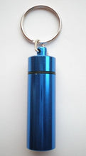 Load image into Gallery viewer, Free shipping 1pcs Aluminium Pill box case Cache Container Geocache Geocaching Keyring Drugs keychain holder vial 012