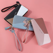 Load image into Gallery viewer, Geometric Wallets Women Luxury Brand Leather Zipper Coin Purses Tassel Design Long Wallet Female Money Credit Card Holder Clutch