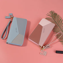 Load image into Gallery viewer, Geometric Wallets Women Luxury Brand Leather Zipper Coin Purses Tassel Design Long Wallet Female Money Credit Card Holder Clutch