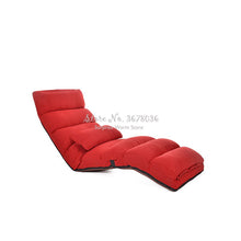 Load image into Gallery viewer, H Angle Adjustable Lazy Sofa Floor Chair with Feet Cushion Cotton and Line Fabric Sofa Bed Strong Bearing Portable Leisure Chair