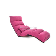 Load image into Gallery viewer, H Angle Adjustable Lazy Sofa Floor Chair with Feet Cushion Cotton and Line Fabric Sofa Bed Strong Bearing Portable Leisure Chair