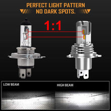 Load image into Gallery viewer, H4 H7 led H11 Car Motorcycle LED Headlight Bulbs M3 Mini High Low Hi Lo Beam ZES Chips 60W 12000LM 6000K Wireless Direct Plug-in