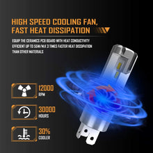 Load image into Gallery viewer, H4 H7 led H11 Car Motorcycle LED Headlight Bulbs M3 Mini High Low Hi Lo Beam ZES Chips 60W 12000LM 6000K Wireless Direct Plug-in