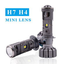 Load image into Gallery viewer, H7 H4 mini Projector Lens For Automobile Motorcycle High Low Beam LED Conversion Kit Lamp Cut line Headlight 12V/24V 5500K