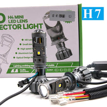 Load image into Gallery viewer, H7 H4 mini Projector Lens For Automobile Motorcycle High Low Beam LED Conversion Kit Lamp  Cut line Headlight 12V/24V 5500K