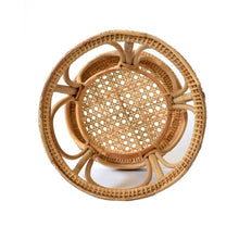 Load image into Gallery viewer, Hand woven low stool rattan bamboo stool children's low retro simple household round stool for shoes stool