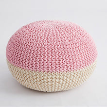 Load image into Gallery viewer, Handmade &amp; Hand Stitched Modern Knitted Pouf Ottoman Footrest Stool Chair Floor Cushion Seat Footstool Home Decorative Seating