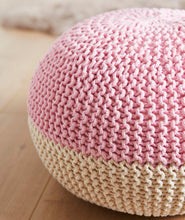 Load image into Gallery viewer, Handmade &amp; Hand Stitched Modern Knitted Pouf Ottoman Footrest Stool Chair Floor Cushion Seat Footstool Home Decorative Seating