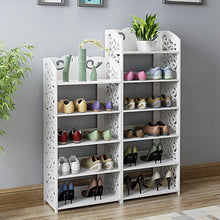 Load image into Gallery viewer, Household European Hollow Living Room Shoe Rack Dust Rack Fashion Multi-layer Assembly Shoe Door White Variety Storage Shelf