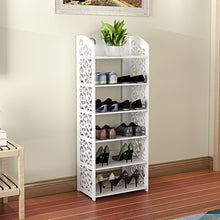 Load image into Gallery viewer, Household European Hollow Living Room Shoe Rack Dust Rack Fashion Multi-layer Assembly Shoe Door White Variety Storage Shelf