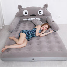 Load image into Gallery viewer, Inflatable Dual Bed Folding Totoro Shape Airbed Portable Queen Beds Multi-function Airsofa with Thickened Soft Flocking Surface