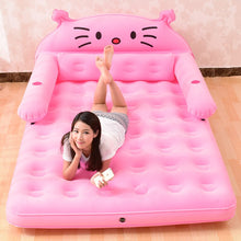Load image into Gallery viewer, Inflatable air bed double household air cushion sofa lazy bed cartoon cute bed folding single inflatable bed