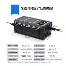 Load image into Gallery viewer, Intelligent 12V 20A Automobile Batteries Leadacid Battery Charger For Automobile Car Motorcycle LED