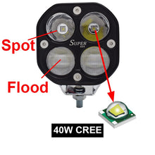 Load image into Gallery viewer, JALN7 ATV UTV Car Headlight LED Driving Lights 40W Automobile LED Work Lamp 4x4 Motorcycle Truck Tractor Spot+Flood Combo Super