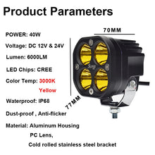 Load image into Gallery viewer, JALN7 ATV UTV Car Headlight LED Driving Lights 40W Automobile LED Work Lamp 4x4 Motorcycle Truck Tractor Spot+Flood Combo Super