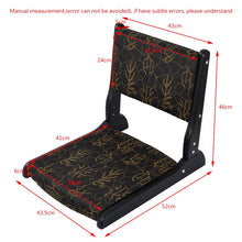 Load image into Gallery viewer, Japanese Style Simple Solid Camphor Wood Foldable Floor Seating Living Room Chair Bedroom Upholstered Folding Chair Legless