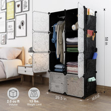 Load image into Gallery viewer, LANGRIA 8-Cube Large Modular Closet Interlocking Modular Storage Organizer Shelving System Closet Wardrobe Rack Clothes Shoes