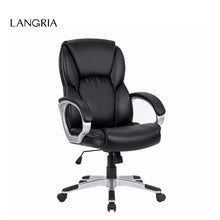 Load image into Gallery viewer, LANGRIA Modern Ergonomic Mid-Back Leather Computer Executive Office Chair with Padded Armrests Adjustable Seat Height