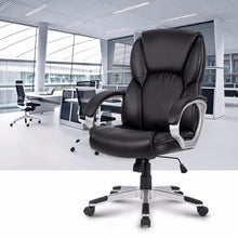 Load image into Gallery viewer, LANGRIA Modern Ergonomic Mid-Back Leather Computer Executive Office Chair with Padded Armrests Adjustable Seat Height
