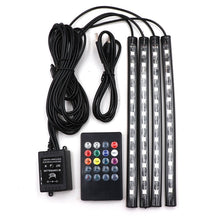 Load image into Gallery viewer, LED Car Foot Light Ambient Lamp With USB Wireless Remote Music Control Multiple Modes Automotive Interior Decorative Lights