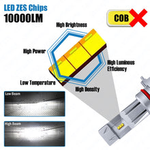 Load image into Gallery viewer, LED H11/H9 Low Beam 9005/HB3 High Beam Car LED Headlight Bulbs Combo 50W 10000Lm 6000K ZES Chips Wireless Direct Plug-in 2 Paris