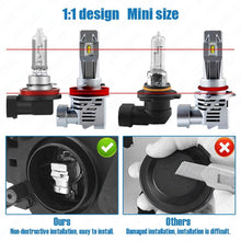 Load image into Gallery viewer, LED H11/H9 Low Beam 9005/HB3 High Beam Car LED Headlight Bulbs Combo 50W 10000Lm 6000K ZES Chips Wireless Direct Plug-in 2 Paris