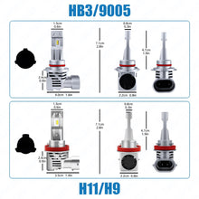 Load image into Gallery viewer, LED H11/H9 Low Beam 9005/HB3 High Beam Car LED Headlight Bulbs Combo 50W 10000Lm 6000K ZES Chips Wireless Direct Plug-in 2 Paris
