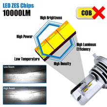 Load image into Gallery viewer, LED H4 Car LED Headlight BulbS 50W 10000Lm 6000K HB2 9003 Hi/Lo Beam ZES Chips and LED H3 3000K/6000K/9000K 1860 bulbs