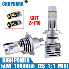 Load image into Gallery viewer, LED H4 H7 H11 H9 H8 H16(JP) HB3 HB4 9005 H10 9006 HB2 9003 Car LED Headlight Bulbs 50W 10000Lm 6000K Hi Lo Beam ZES Chips 1 pair