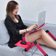 Load image into Gallery viewer, Laptop Desk Portable Adjustable Aluminum Ergonomic TV Bed Laptop Tray PC Table Stand Notebook Table Desk Stand With Mouse Pad
