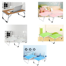 Load image into Gallery viewer, Laptop Double-Folding Computer Table Folding Computer Desk PC Laptop Table Writing Workstation Home Office Furniture