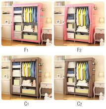Load image into Gallery viewer, Large Wardrobe Minimalist Modern Reinforced DIY Non-woven Foldable Portable Clothing Storage Cabinet Dustproof Cloth Closet