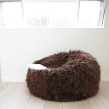 Load image into Gallery viewer, Large island design original bean bag fur lounger, elegant and high warm soft beanbag sofa cushion