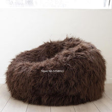 Load image into Gallery viewer, Large island design original bean bag fur lounger, elegant and high warm soft beanbag sofa cushion
