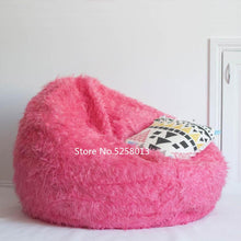 Load image into Gallery viewer, Large island design original bean bag fur lounger, elegant and high warm soft beanbag sofa cushion