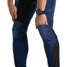 Load image into Gallery viewer, Loong Biker New High Quality Men Motorcycle Breathable Jeans Drop Resistance Slim Denim Jean Automobile Race Pants Blue Black