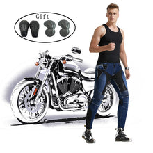 Load image into Gallery viewer, Loong Biker New High Quality Men Motorcycle Breathable Jeans Drop Resistance Slim Denim Jean Automobile Race Pants Blue Black