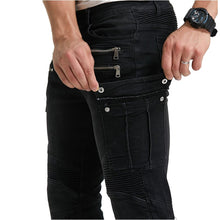 Load image into Gallery viewer, Loong Biker New High Quality Men Motorcycle Jeans Drop Resistance Slim Denim Jean Automobile Race Pants Blue Black Army Green
