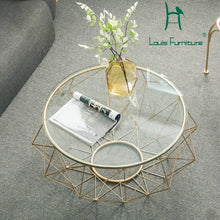 Load image into Gallery viewer, Louis Fashion Coffee Tables Nordic Modern Circular Tea Living Room Iron Art