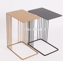 Load image into Gallery viewer, Luxury gold Creative wrought iron coffee table modern minimalist small table bedroom bedside table sofa side corner