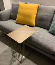 Load image into Gallery viewer, Luxury gold Creative wrought iron coffee table modern minimalist small table bedroom bedside table sofa side corner