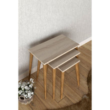 Load image into Gallery viewer, MADE IN TURKEY 3 Pieces Coffee Tables Walnut Mini Modern Practical Tea Table Living Room Zigon Wood Home Accessories