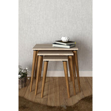 Load image into Gallery viewer, MADE IN TURKEY 3 Pieces Coffee Tables Walnut Mini Modern Practical Tea Table Living Room Zigon Wood Home Accessories