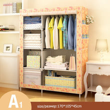 Load image into Gallery viewer, Magic Union Simple Modern Folding Wardrobe Fabric Cloth Wardrobe Closet Steel Single Wardrobe Assembly Double Storage Cabinet