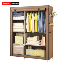 Load image into Gallery viewer, Magic Union Simple Modern Folding Wardrobe Fabric Cloth Wardrobe Closet Steel Single Wardrobe Assembly Double Storage Cabinet