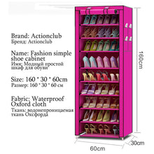 Load image into Gallery viewer, Magic Union Simple Multifunctional Storage Shoe Rack Oxford Dustproof Storage Shoes Cabinet 10 Layers 9 Grids Shoes Shelf