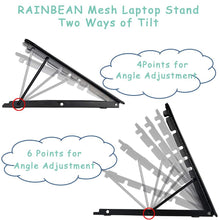 Load image into Gallery viewer, Mesh Ventilated Adjustable Laptop Stand Portable Folding Light Box Laptop Pad Stand Portable Folding Light Box Laptop Pad Stand